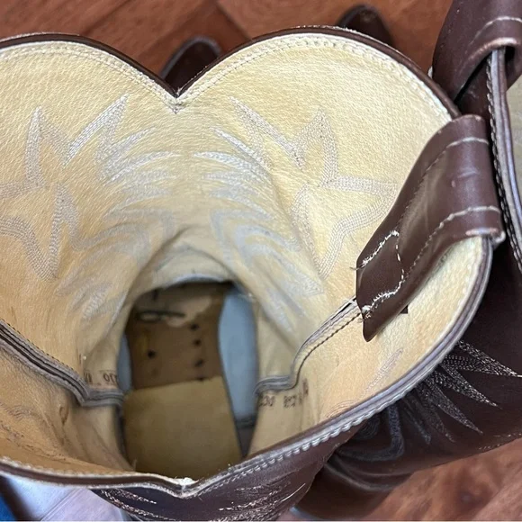 Nocona vintage brown cowboy boots size 9.5 Women’s 9 1/2 S91 - Picture 11 of 16